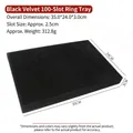 Professional black velvet jewelry display tray with 100 slots for organizing ring collections - 100-Slot Ring Tray (15#)