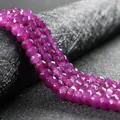 Faceted 4x6mm magenta agate rondelle beads for DIY jewelry making and craft projects - 4x6mm Faceted (Approx 82 Pieces) / Light Ruby Color