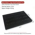 Large professional black velvet jewelry display tray for pendants with hooks 35x24x3cm size - 4-Layer Pendant Tray (15#)