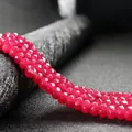 Faceted rose red abacus agate beads for DIY jewelry making and handmade accessories - 4x6mm Faceted (Approx 82 Pieces) / Light Rose Red
