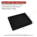 Small black velvet jewelry display tray with precise measurements for ring storage - Small Empty Tray (15#)