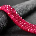 Faceted fuchsia pink agate beads for DIY jewelry making, 4x6mm abacus style strand - 4x6mm Faceted (Approx 82 Pieces) / Deep Rose Red