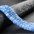 High-quality 4x6mm faceted blue agate abacus beads for DIY jewelry making accessories - 4x6mm Faceted (Approx 82 Pieces) / Light Blue
