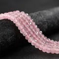 Pink faceted agate wheel beads 4x6mm for DIY jewelry making and craft projects - 4x6mm Faceted (Approx 82 Pieces) / Rose Quartz
