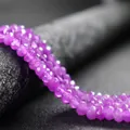 Shiny purple 4x6mm faceted rondelle agate beads strand for DIY handmade jewelry making - 4x6mm Faceted (Approx 82 Pieces) / Fuschia