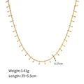 Collana in acciaio inossidabile placcato oro 18 carati con ciondoli a barra verticale da donna - Stile Pendente a Barra Verticale (JDNW2303019) / Oro