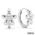 Elegante zilverkleurige roestvrijstalen bloemoorringen met een centrale zirkonia-steen - Zilveren Bloemstijl (D4016) / Zilver