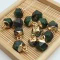 Close-up of irregular faceted Ruby in Zoisite stone pendants for DIY necklace crafting - 8x13mm / Ruby in Zoisite Style (3)