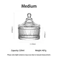 Elegante barattolo di vetro per caramelle stile yurta con coperchio 220ml taglia media per casa - Stile Iurta Medio (TG1032-4) / 220ml (48 Pezzi/Scatola)
