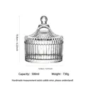 Grande barattolo per caramelle in vetro scanalato a forma di iurta con coperchio, 500 ml - Stile Iurta Grande (TG009) / 500ml (18 Pezzi/Scatola)