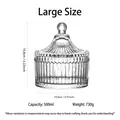 Gran tarro de cristal acanalado para caramelos en forma de yurta con tapa, 500 ml - Estilo Yurta Grande (TG009) / 500ml (18 Piezas/Caja)