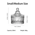 Barattolo per caramelle in vetro medio-piccolo con coperchio, capacità 200 ml, cristallo - Stile Iurta Medio-Piccolo (TG026A) / 200ml (48 Pezzi/Scatola)