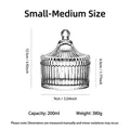 Tarro de cristal para caramelos mediano con tapa, capacidad 200 ml, frasco de almacenamiento - Estilo Yurta Pequeña-Mediana (TG026A) / 200ml (48 Piezas/Caja)