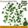 Ghirlanda di edera artificiale decorazione sospesa da 2m con 72 foglie stampate - Foglia di Pothos (Stile 72 Foglie)
