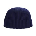 Gorro de punto acanalado azul marino para hombre y mujer, gorro docker cálido - Talla única / Azul marino