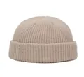 Gorro de invierno de punto beige clásico para hombres y mujeres estilo docker - Talla única / Beige