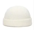 Bonnet docker classique en maille blanche pour l'automne et l'hiver en extérieur - Taille unique / Blanc