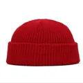 Bonnet en tricot rouge classique pour la chaleur et le style en automne et en hiver - Taille unique / Bordeaux