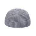 Berretto in maglia a coste grigie per l'inverno, cappello docker corto per uomo e donna - Taglia unica / Grigio
