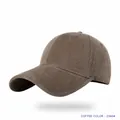 Vintage washed coffee baseball cap with wide brim for sun protection and style - M (57-60cm) / Coffee