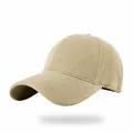 Hochwertige gewaschene khakifarbene Baseballkappe mit breiter Krempe für den Sonnenschutz. - M (57-60cm) / Khaki