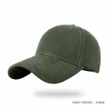 Adjustable army green washed cotton baseball cap featuring a wide brim for sun protection - Army Green