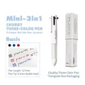 Planwith mini 3-in-1 chubby multi-color gel ink pen with white triangular gift box - Chubby 3-Color Retractable Gel Pen (White)