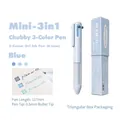 Planwith 3-in-1 light blue multi-color gel ink pen 0.5mm bullet tip with triangle box - Chubby 3-Color Retractable Gel Pen (Blue)