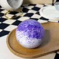 Detailed macro view of handmade purple and white ice cube pattern slow rebound stress relief toy - Grape Shaved Ice Squishy / Purple
