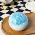 Blue ice texture handmade squishy ball toy for stress relief and relaxation - Sea Salt Shaved Ice / Blue