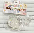 Ensemble de jouets squishy transparents avec beignet à paillettes et patte de chat mignon - Grand donut transparent plus petite patte de chat