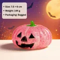 Vue détaillée du jouet citrouille rose d'Halloween avec spécifications de taille et de poids - Tête de Citrouille / Rose