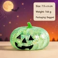 Jouet squishy citrouille d'Halloween vert pailleté pour soulager le stress et décorer - Tête de Citrouille / Vert