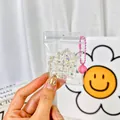 Cute squishy bag pendant with pearls, star glitter and pink bell charm for bags - Waffle Shape Squishy Pendant With Bell
