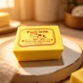 Realistic yellow butter milk brick squishy toy for slow rebound stress relief gift - Butter Milk Block / White