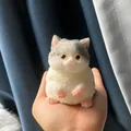 Ρεαλιστικό παχουλό γατάκι squishy παιχνίδι κατά του στρες, χειροποίητο δώρο διακόσμησης γατούλα - Μονή Τσάντα PVC / Γκρίζα και Λευκή Γάτα