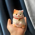 Jouet squishy chat orange et blanc géant mignon pour déstresserr, cadeau DIY idéal - Chat porte-bonheur / Emballage individuel en sac PVC / Blanc & Orange