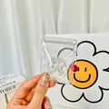 Χειροποίητο διαφανές squishy γατίσιο πατουσάκι με κόκκινο κουδουνάκι και λευκές χάντρες - Μενταγιόν Squishy Σχήμα Πατούσας Γάτας Με Κουδούνι