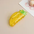 Elegant pineapple-shaped acrylic hair claw clip with a vibrant yellow grid pattern - Pineapple