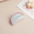 Cute acrylic hair claw clip featuring a creative pink dragon fruit pattern design - Fruit