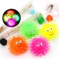 Set of colorful glowing hedgehog puffer balls sensory toy with cute smiley faces - Puffer Ball / 30 g