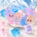 Cute pastel ice cube squeeze toy with kawaii facial expressions - Ice Cube Squishy