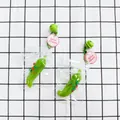 Cute green pepper squishy toy keychain with bell and pink tag for school bag decoration - Green Pepper Shape Squishy Pendant