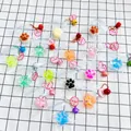 Variety pack of colorful cat paw squishy pendants with metal bells and brand tags - Dual-Tone Cat Paw Squishy Pendant