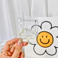 Cloud-shaped white squishy toy keychain with pearls in clear bag - Cloud Shape Squishy Pendant With Bell