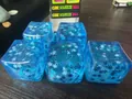 Set of 5 blue snowflake cube squeeze balls for stress relief and sensory play. - Snowflake Ice Cube / 5cm (OPP Bag) / Blue