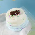 Schattig mini blauw en wit cake squishy speelgoed TPR materiaal slow rebound ontspanning - Blauwe chocolade-crèmetaart squishy / Blauw
