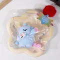 Cute blue waving bear pinch toy for stress relief presented in clear retail packaging - Waving Bear (Blue)