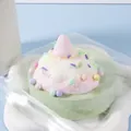 Handmade strawberry puff cake squishy toy with colorful sprinkles for stress relief - Strawberry Puff Cake / Pink