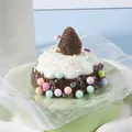 Handmade silicone cream puff cake squishy toy with strawberry topping - Strawberry Puff Cake / Brown